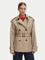 Tommy Hilfiger Trencz WW0WW49586 Beżowy Relaxed Fit. Brązowe płaszcze TOMMY HILFIGER, m, bez wzorów, z bawełny, bez kaptura. Za 1,199.00 zł.