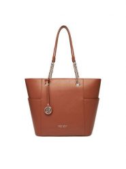 Nine West Torebka CEO-NEBRASKA-LDA8208 Brązowy. Brązowe shopper Nine West, bez wzorów, z materiału, bez dodatków. Za 249.99 zł.