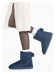 ISLAND BOOT Botki zimowe "Massey" w kolorze granatowym rozmiar: 38. Niebieskie botki Island Boot, na zimę, bez wzorów, z materiału, bez obcasa, bez zapięcia. Za 145.26 zł.