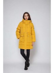 Steve Madden Płaszcz zimowy w kolorze żółtym rozmiar: M. Żółte płaszcze Steve Madden, na zimę, m, bez wzorów, z puchu, bez kaptura. Za 234.94 zł.