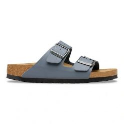 BIRKENSTOCK Arizona BF Basalt Gray Klapki damskie. Szare klapki Birkenstock, bez wzorów, z materiału, bez obcasa. Za 349.99 zł.