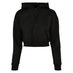 Krótka Bluza Damska Z Frotte Z Kapturem. Czarne bluzy Urban Classics, xl, bez wzorów, z kapturem. Za 147.99 zł.
