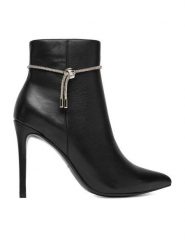 Eva Minge Botki EO-EVA-H1092 Czarny. Czarne botki Eva Minge, bez wzorów, ze skóry, bez obcasa, na szpilce, bez zapięcia. Za 449.99 zł.