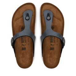 Japonki Birkenstock. Szare klapki Birkenstock, bez wzorów, bez obcasa. Za 319.99 zł.