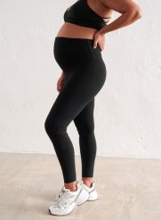 Damskie legginsy ciążowe, z wysokim stanem, squat proof Sense czarne. Czarne legginsy AIM'N, xl, bez wzorów, z elastanu, z podwyższonym stanem, długie. Za 301.00 zł.