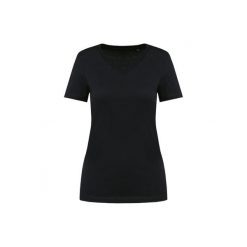 Damska koszulka suprima v-neck Kariban Premium. Czarne bluzki KARIBAN, bez wzorów, z bawełny, bez kołnierzyka, bez ramiączek. Za 109.00 zł.