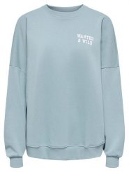 ONLY Bluza Stina 15357086 Błękitny Regular Fit. Niebieskie bluzy Only, xl, bez wzorów, z bawełny, bez kaptura. Za 149.99 zł.