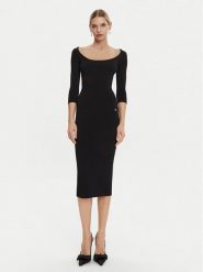 Dolce&Gabbana Sukienka dzianinowa FXS20T JFMEV N0000 Czarny Regular Fit. Czarne sukienki Dolce&Gabbana, bez wzorów, z dzianiny, bez kołnierzyka, bez ramiączek. Za 6,799.00 zł.