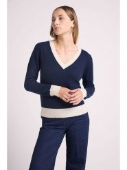Maison Héritage Cashmere Kaszmirowy sweter w kolorze granatowym rozmiar: XL. Niebieskie swetry Maison Héritage Cashmere, xl, bez wzorów, z kaszmiru, bez ramiączek. Za 459.04 zł.