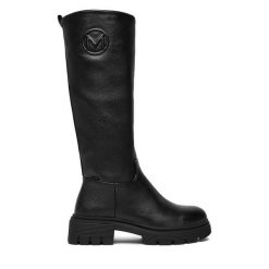 Kozaki MEXX. Czarne kozaki Mexx, bez obcasa, na płaskiej podeszwie, bez zapięcia. Za 419.99 zł.