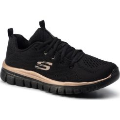 Sportowe Skechers GRACEFUL 12615BKRG. Czarne obuwie sportowe Skechers, z materiału, bez zapięcia. Za 199.99 zł.