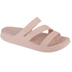 Klapki damskie Crocs 2095876UR. Czerwone klapki Crocs, bez wzorów, z materiału, bez obcasa. Za 278.00 zł.
