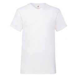 Koszulka Unisex Dla Dorosłych Valueweight Z Gładkim Dekoltem W Szpic. Białe bluzki FRUIT OF THE LOOM, s, bez wzorów, sportowe, bez kołnierzyka, bez ramiączek. Za 34.99 zł.