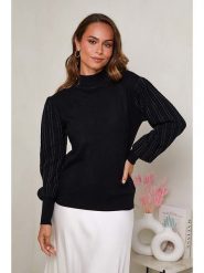 Soft Cashmere Sweter w kolorze czarnym rozmiar: 38/40. Czarne swetry Soft Cashmere, bez wzorów, bez ramiączek. Za 114.44 zł.