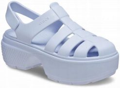 Sandały Dla Kobiet Crocs Stomp Fisherman Sandal. Czarne sandały Crocs, bez wzorów, z materiału, eleganckie, bez obcasa, na platformie, bez zapięcia. Za 263.99 zł.