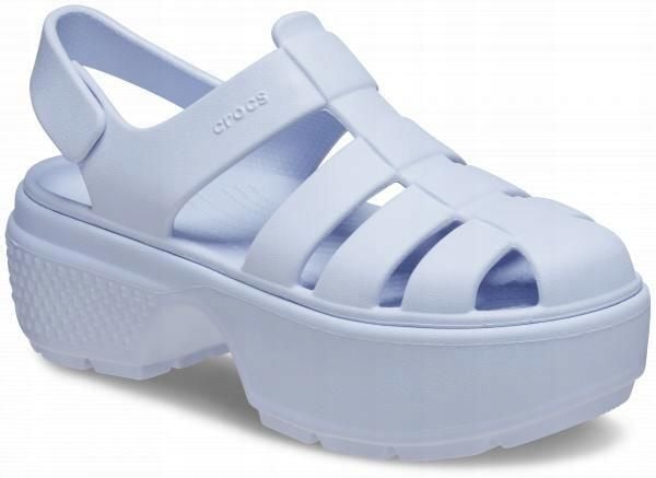 Sandały Dla Kobiet Crocs Stomp Fisherman Sandal. Czarne sandały Crocs, bez wzorów, z materiału, eleganckie, bez obcasa, na platformie, bez zapięcia. Za 263.99 zł.