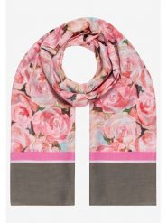 More & More Szal w kolorze jasnoróżowo-szarobrązowym rozmiar: onesize. Brązowe szaliki More & More, bez wzorów, z materiału. Za 87.19 zł.