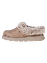 Skechers Kapcie "Keepsakes" w kolorze szarobrązowym rozmiar: 36,5. Brązowe obuwie domowe Skechers, bez wzorów, z materiału, bez zapięcia. Za 132.05 zł.
