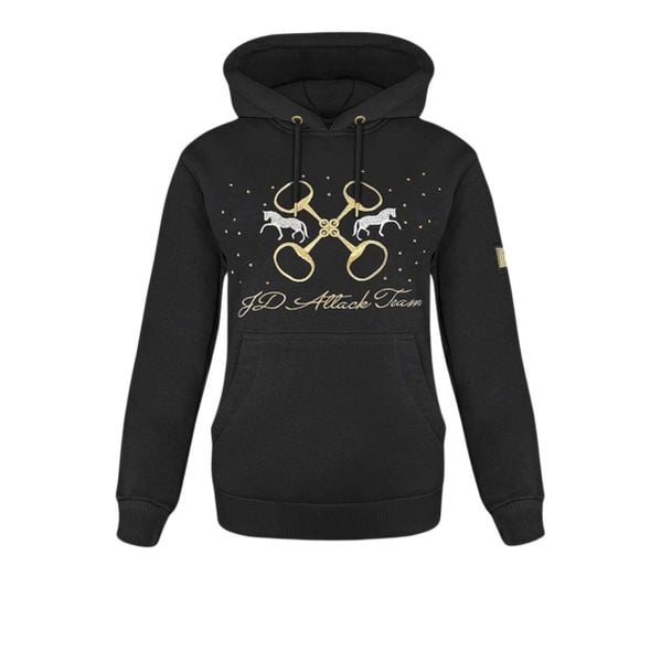 Bluza jeździecka damska JD Attack Judie. Czarne bluzy JD ATTACK, xs, bez wzorów, z bawełny, z kapturem. Za 229.00 zł.