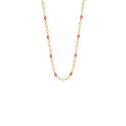 Naszyjnik 42+5 cm, koralowa emalia, pozłacany. Żółte naszyjniki Lilou, pozłacane. Za 149.00 zł.