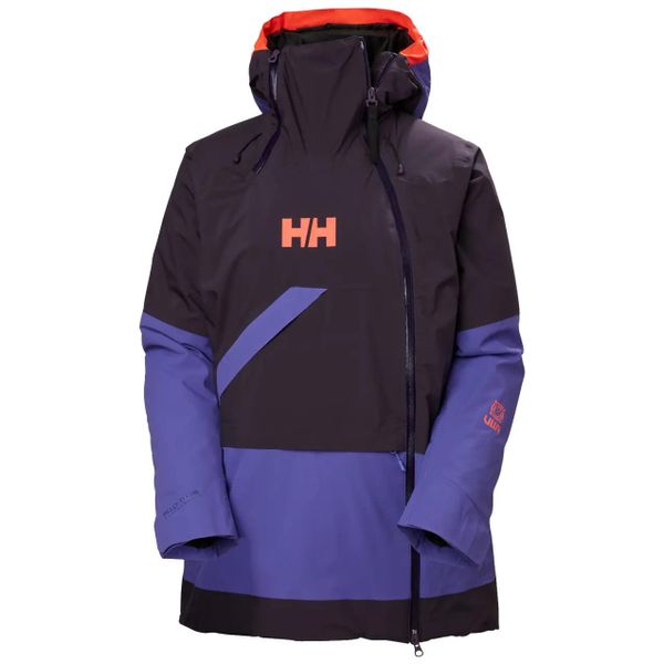 Damska kurtka narciarska Helly Hansen Powchaser Asym. Fioletowe kurtki narciarskie Helly Hansen, m, bez wzorów, z dzianiny, bez kaptura, narciarskie, primaloft. Za 1,165.50 zł.