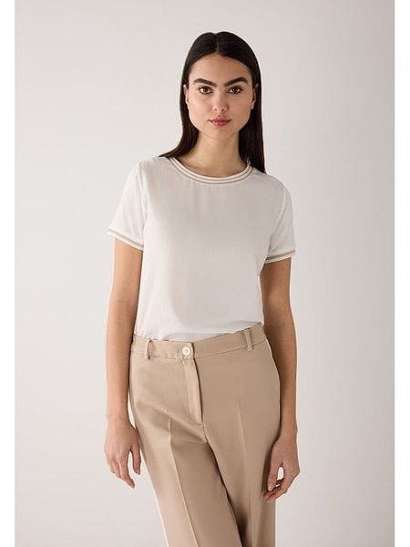 More & More Koszulka w kolorze kremowym rozmiar: 36. Brązowe bluzki More & More, bez wzorów, bez kołnierzyka, bez ramiączek. Za 109.95 zł.
