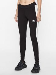 Puma Legginsy Iconic T7 530080 Czarny Tight Fit. Czarne legginsy Puma, xs, bez wzorów, z bawełny. Za 99.99 zł.