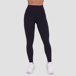 Legginsy damskie fitness z kieszeniami czarne Ignite. Czarne legginsy GYMBEAM, l, bez wzorów, z elastanu. Za 112.90 zł.