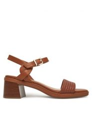 Clarks Sandały Jaylan Ray 26181661 Brązowy. Brązowe sandały Clarks, bez wzorów, ze skóry, bez obcasa, na słupku, bez zapięcia. Za 309.99 zł.