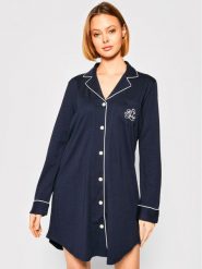 Lauren Ralph Lauren Koszula nocna I811950 Granatowy Regular Fit. Niebieskie koszule nocne Lauren Ralph Lauren, m, bez wzorów, z bawełny, bez ramiączek. Za 389.99 zł.