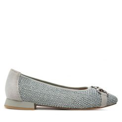 Baleriny Caprice. Niebieskie baleriny Caprice, bez wzorów, bez obcasa. Za 269.99 zł.