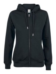 Clique Premium OC Hoody Full Zip Women — damska bluza z kapturem z bio-bawełny. Czarne bluzy CLIQUE, s, bez wzorów, z bawełny, z kapturem. Za 295.68 zł.