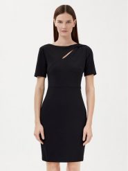 Calvin Klein Sukienka koktajlowa K20K208174 Czarny Regular Fit. Czarne sukienki Calvin Klein, bez wzorów, z syntetyku, wizytowe, bez kołnierzyka, bez ramiączek. Za 469.99 zł.
