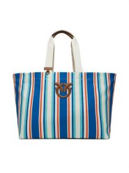PINKO Torebka Shopping Bag Extra PE 25 PLTT 104754 A2G5 Niebieski. Niebieskie shopper Pinko, bez wzorów, z materiału, bez dodatków. Za 609.99 zł.
