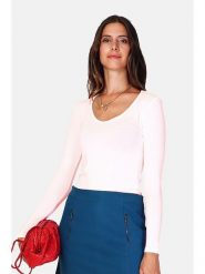 ASSUILI Koszulka w kolorze jasnoróżowym rozmiar: 36. Różowe bluzki Assuili, bez wzorów, z bawełny, klasyczne, bez kołnierzyka, bez ramiączek. Za 78.28 zł.