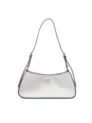 Calvin Klein Torebka Ck Metallic Small Shoulder Bag LV04F3304G Srebrny. Szare torebki klasyczne Calvin Klein, bez wzorów, ze skóry, bez dodatków. Za 409.99 zł.