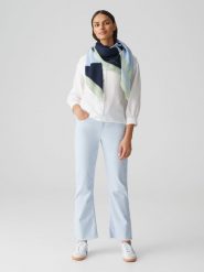 OPUS Spodnie "Eboni" w kolorze błękitnym rozmiar: 36/L28. Niebieskie spodnie materiałowe Opus, na co dzień, l, bez wzorów, z materiału, z podwyższonym stanem. Za 143.99 zł.