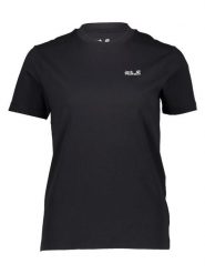 Jack Wolfskin Koszulka "Essential" w kolorze czarnym rozmiar: XS. Czarne bluzki Jack Wolfskin, xs, bez wzorów, z bawełny, bez kołnierzyka, bez ramiączek. Za 83.22 zł.