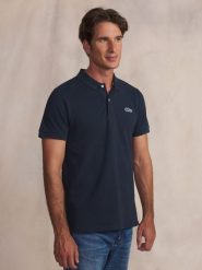 Polo TBS Iconepol. Niebieskie koszulki polo Tbs, l, bez wzorów, z bawełny, bez kołnierzyka, bez ramiączek. Za 268.00 zł.