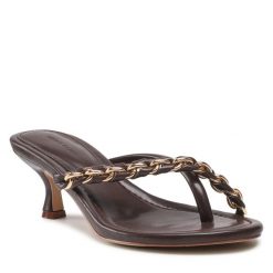 Japonki Jenny Fairy. Brązowe klapki Jenny Fairy, bez wzorów, bez obcasa. Za 169.99 zł.