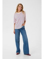 Kaffe Koszulka w kolorze biało-niebiesko-czerwonym rozmiar: XL. Białe bluzki Kaffe, xl, bez wzorów, z bawełny, bez kołnierzyka, bez ramiączek. Za 60.99 zł.