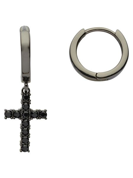 U.S. Polo Assn. Kolczyki-kreole z kryształami rozmiar: onesize. Czarne kolczyki U.S. Polo Assn., z kryształem, metalowe. Za 96.37 zł.