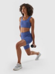 4F Legginsy krótkie treningowe damskie - granatowe XS. Niebieskie legginsy 4f, s, bez wzorów, z dzianiny, z podwyższonym stanem, krótkie. W wyprzedaży za 59.99 zł.