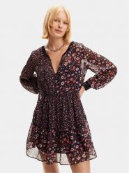Desigual Sukienka letnia Doque 24SWVW20 Czarny Regular Fit. Czarne sukienki Desigual, na lato, xl, bez wzorów, z syntetyku, bez kołnierzyka, bez ramiączek. Za 209.99 zł.