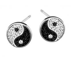 Kolczyki srebrne z cyrkoniami - yin yang. Szare kolczyki Apart, z cyrkonią, srebrne. Za 139.00 zł.