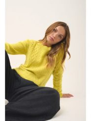 Just Cashmere Kaszmirowy sweter "Amala" w kolorze żółtym rozmiar: M. Żółte swetry Just Cashmere, m, bez wzorów, z kaszmiru, bez ramiączek. Za 717.99 zł.