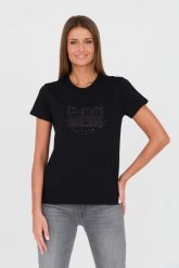 KARL LAGERFELD Czarny damski t-shirt Boucle Choupette, Rozmiar S. Czarne t-shirty KARL LAGERFELD, s, bez wzorów, z bawełny, bez kołnierzyka, bez ramiączek. W wyprzedaży za 299.99 zł.