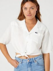 Wrangler Bluzka w kolorze białym rozmiar: M. Białe bluzki Wrangler, m, bez wzorów, bez kołnierzyka, bez ramiączek. Za 137.10 zł.