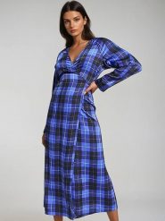 Monki Sukienka w kolorze niebieskim rozmiar: L. Niebieskie sukienki Monki, na co dzień, l, bez wzorów, bez kołnierzyka, bez ramiączek, maxi, proste. Za 60.99 zł.