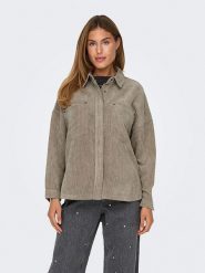ONLY Koszula sztruksowa w kolorze jasnobrązowym rozmiar: M. Brązowe koszule Only, m, bez wzorów, ze sztruksu, bez kołnierzyka, bez ramiączek. Za 147.95 zł.